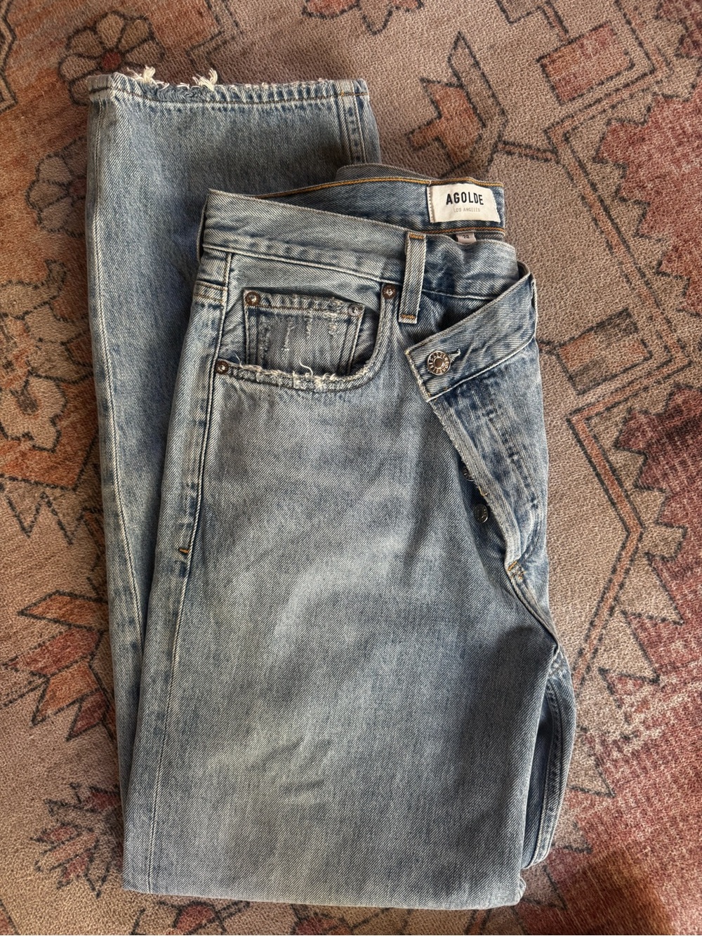AGOLDE Criss Cross Jeans Light Wash 28 - Picture 2 of 4